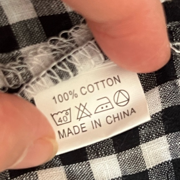 Lioness Women Esmeralda Wrap Top Gingham Black White Check Front Tie XS Stylish - Picture 5 of 15